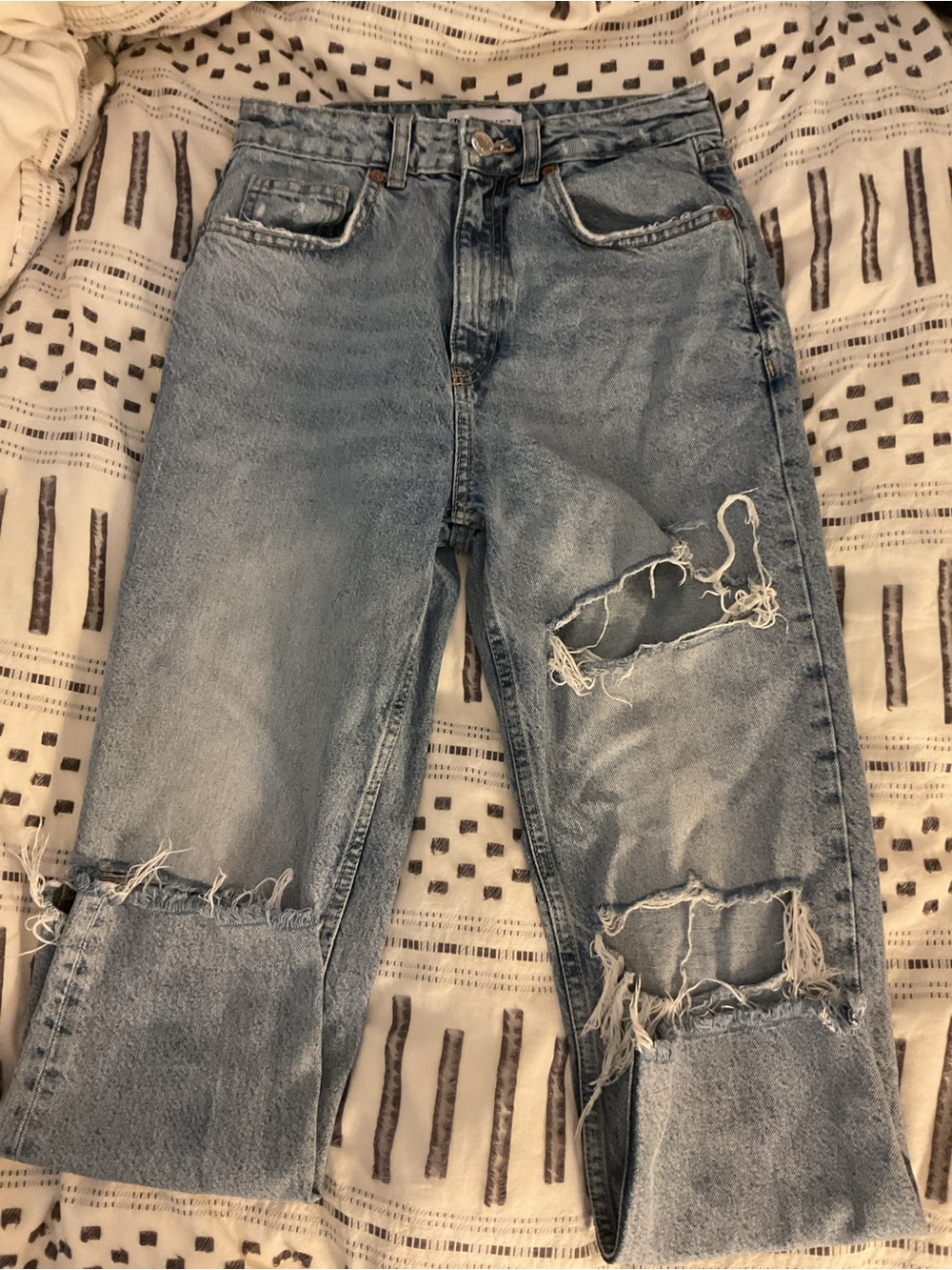 Zara Light Blue Washed Denim Shorts